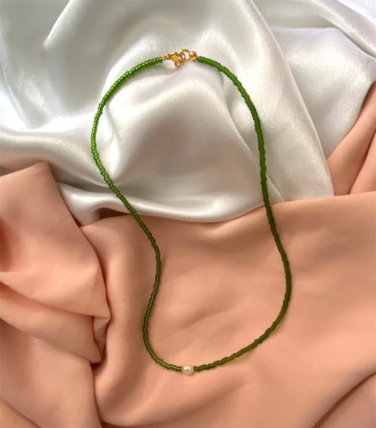 La Pearl Necklace Green