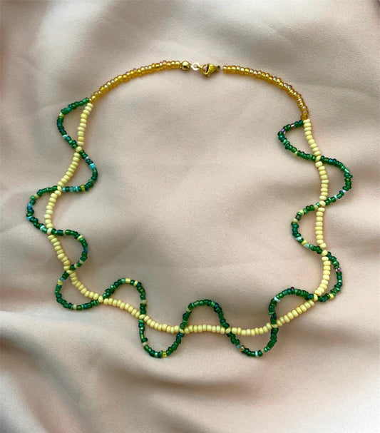 Wavy Necklace Yellow - Green