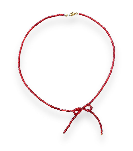 Bow Necklace Red