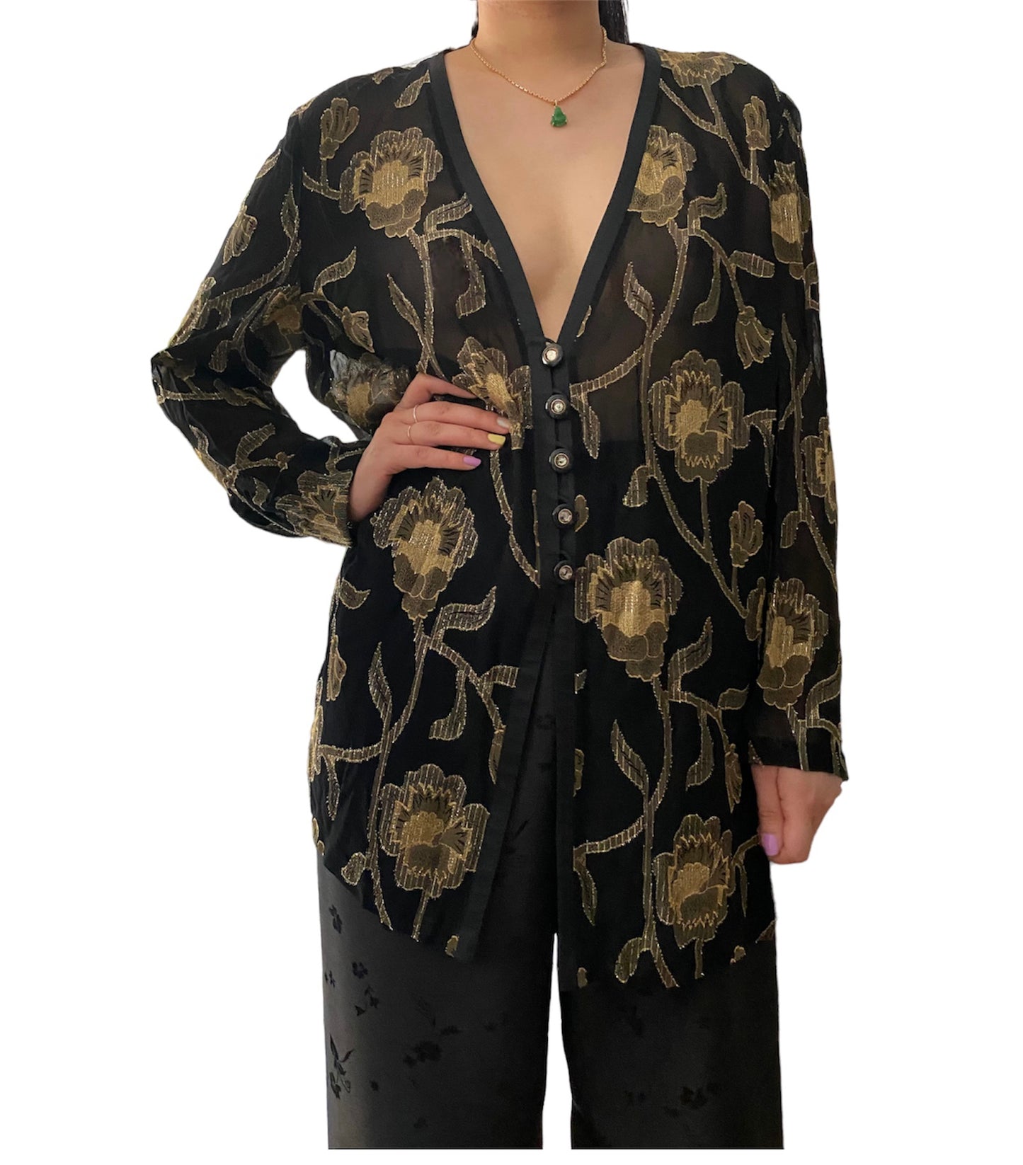 Vintage Blouse Black/Gold