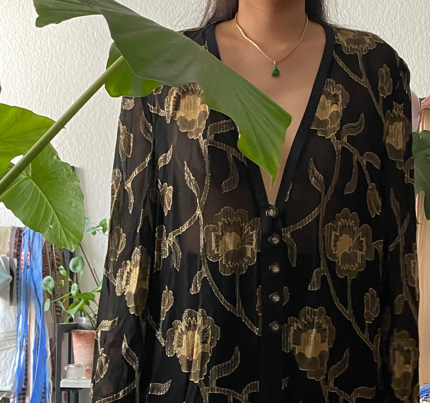 Vintage Blouse Black/Gold