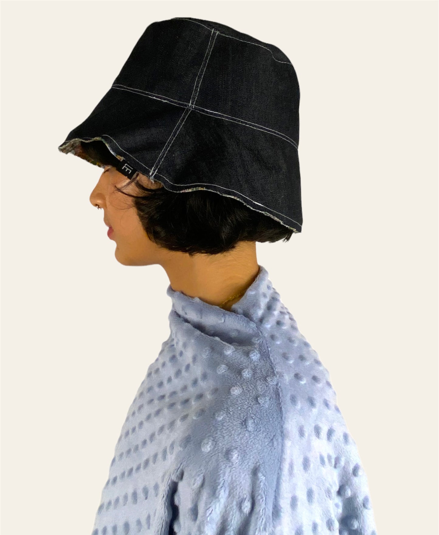 Bucket Hat Reversible Denim/Sky Blue