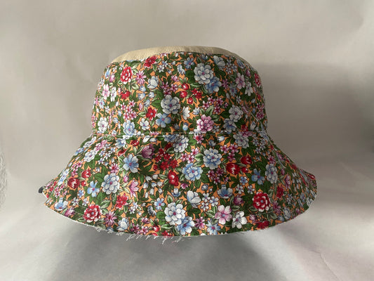 Bucket Hat Reversible Flower/Sky Blue